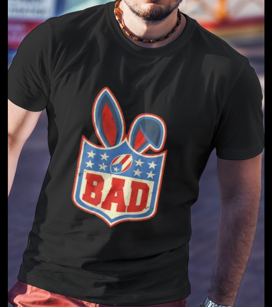 BAD Bunny Football Old School NFL Shield T-Shirt