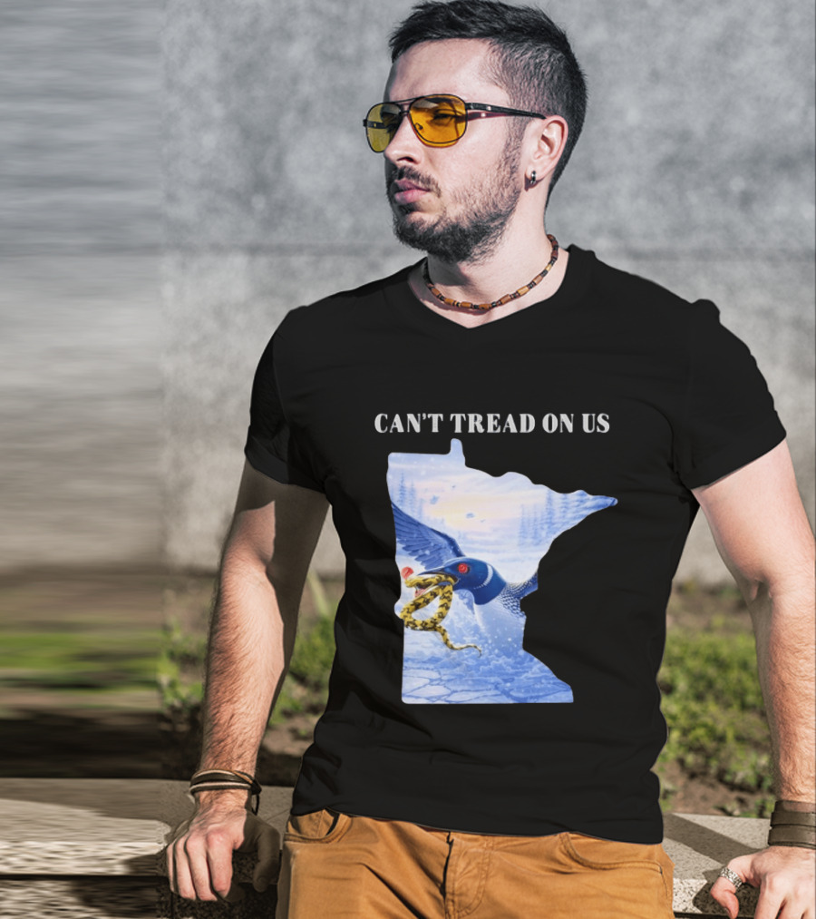 Can't Tread On Us Loon Snake Minnesota Ice Support T-Shirt