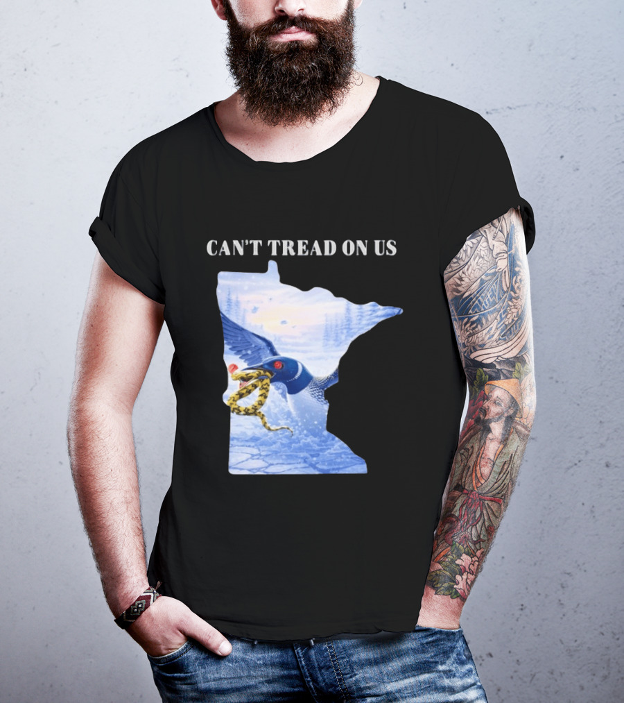 Can't Tread On Us Loon Snake Minnesota Ice Support T-Shirt