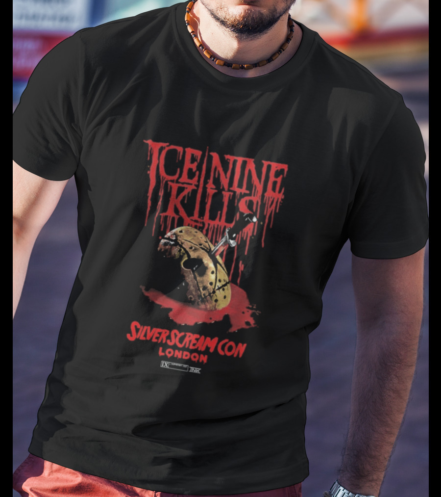 Ice Nine Kills Silver Scream Con London Blood Splatter Horror T-Shirt