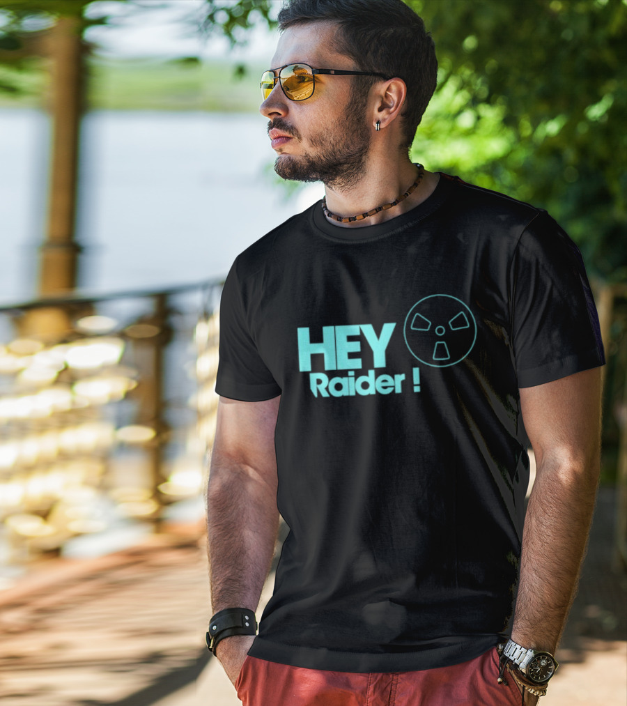 Hey Raider Sci Fi Gamer Safe Pocket Game Humor T-Shirt
