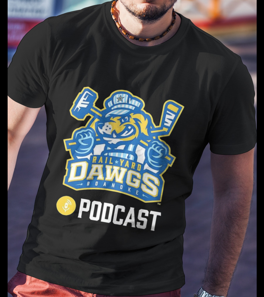 Roanoke Rail Yard Dawgs Ice Hockey Podcast T-Shirt