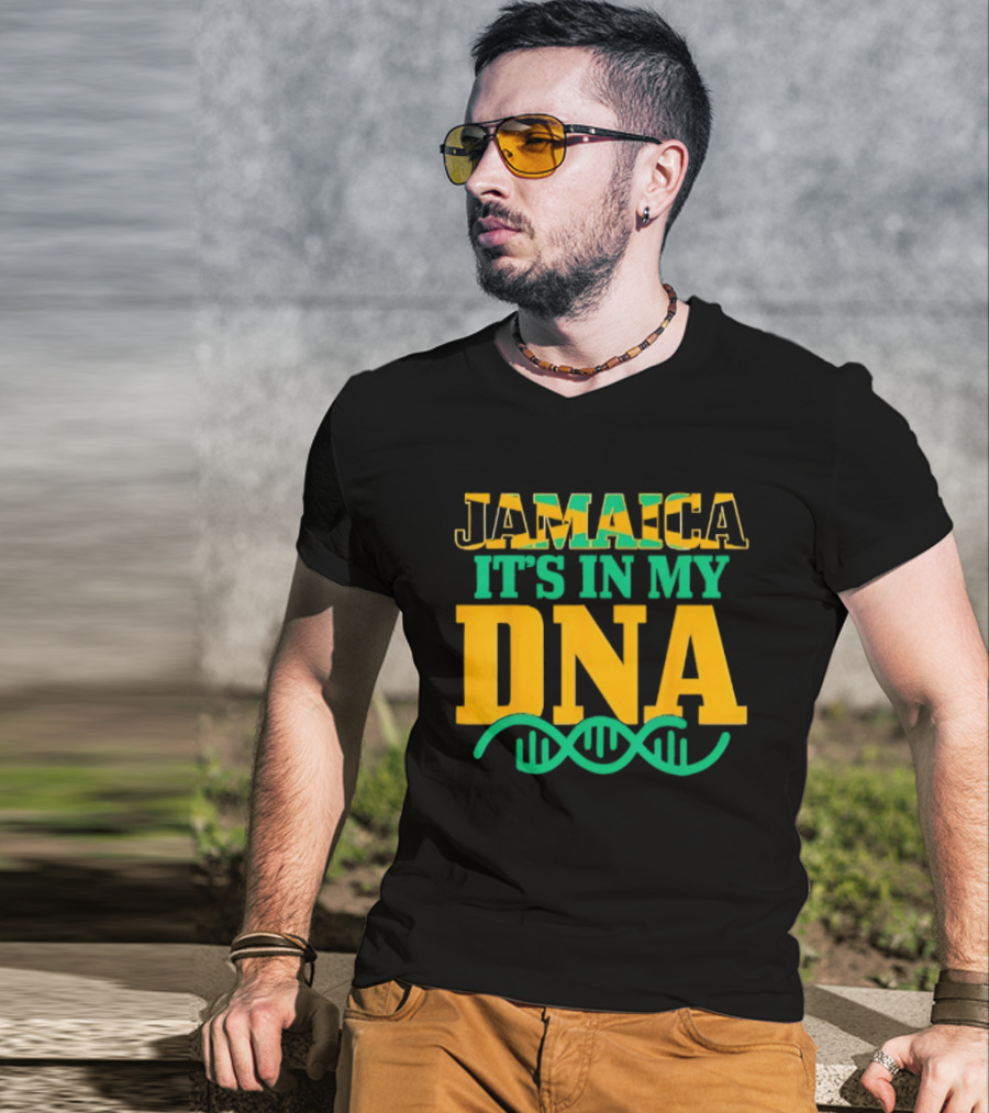 Jamaica It's In My DNA Jamaican Flag Pride Heritage T-Shirt