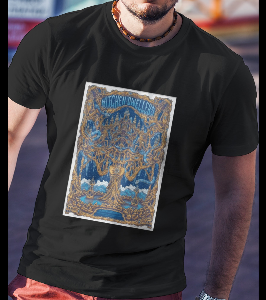 Kitchen Dwellers Jan 22 23 Cervantes' Masterpiece Ballroom Denver Colorado Psychedelic Tree T-Shirt
