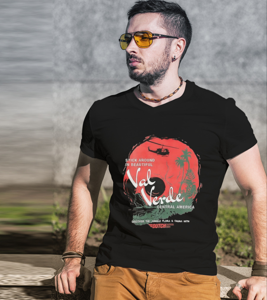 Stick Around In Beautiful Val Verde Central America Jungle Flora And Fauna Tour Helicopter Adventure T-Shirt