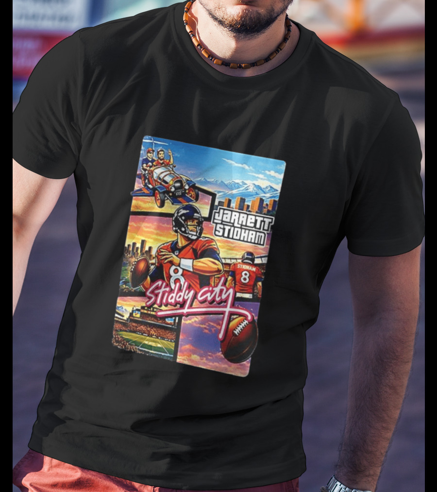 Stiddy City GTA Vice City Jarrett Stidham Football Denver Broncos T-Shirt