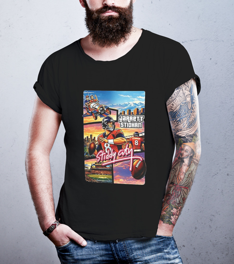 Stiddy City GTA Vice City Jarrett Stidham Football Denver Broncos T-Shirt