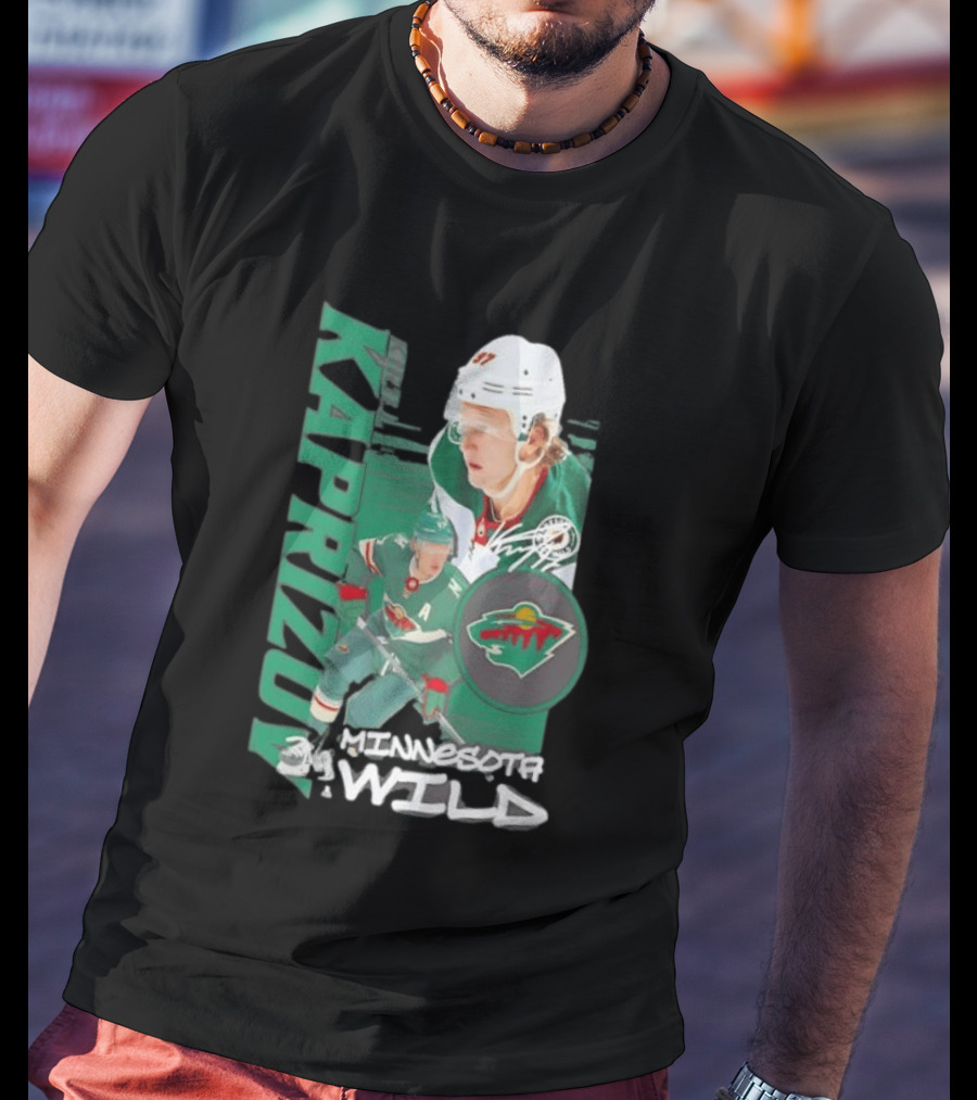 Minnesota Wild Kaprizov 97 Playmaker Hockey Star T-Shirt