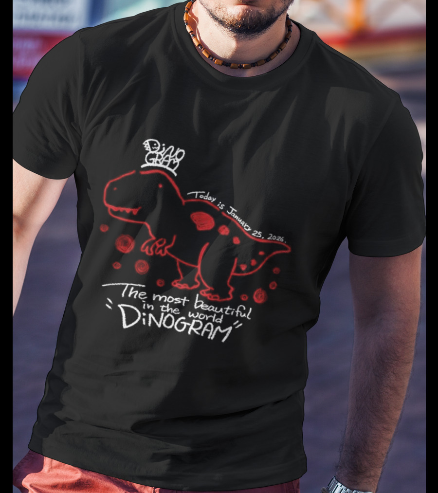 The Most Beautiful Dinogram Dinosaur With Red Spots And Crown T-Shirt
