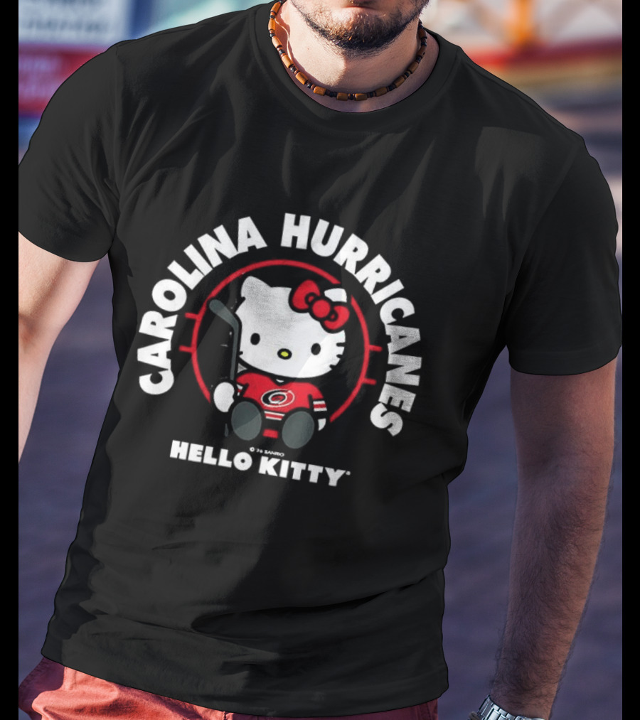 Hello Kitty Carolina Hurricanes Hockey Player T-Shirt