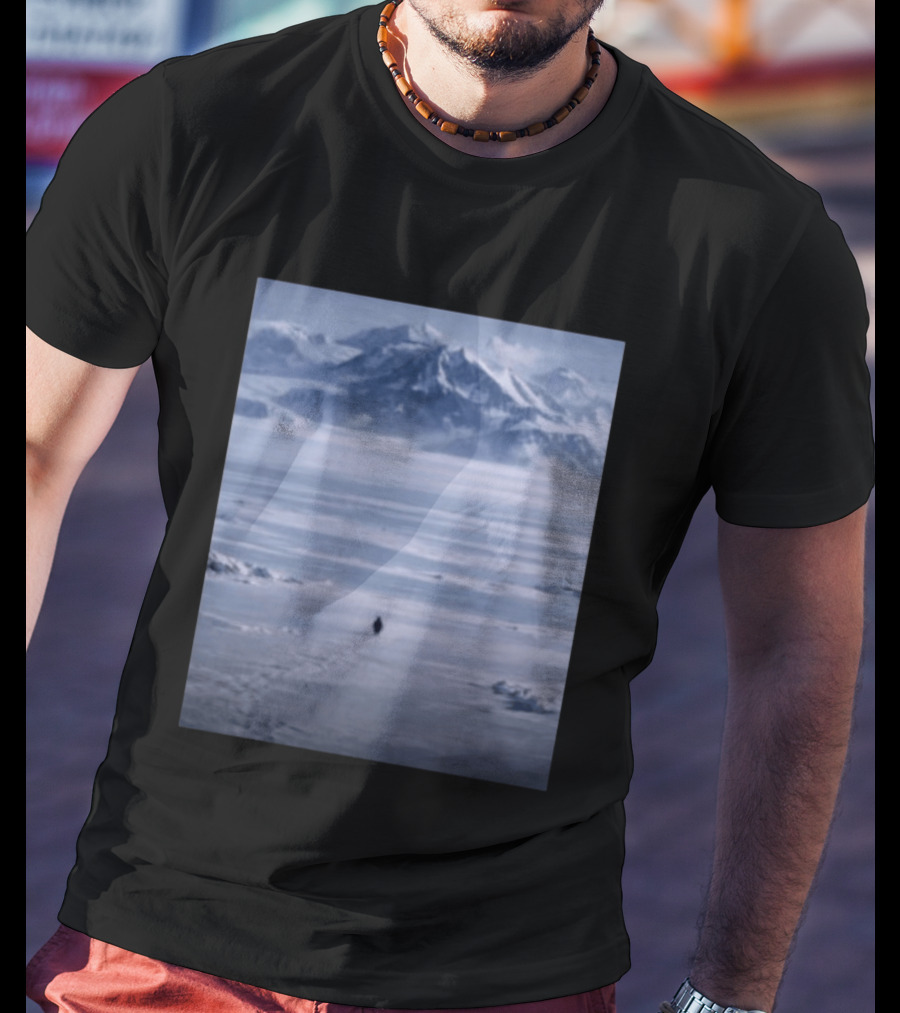 The Nihilist Penguin In Snowy Mountain Landscape T-Shirt