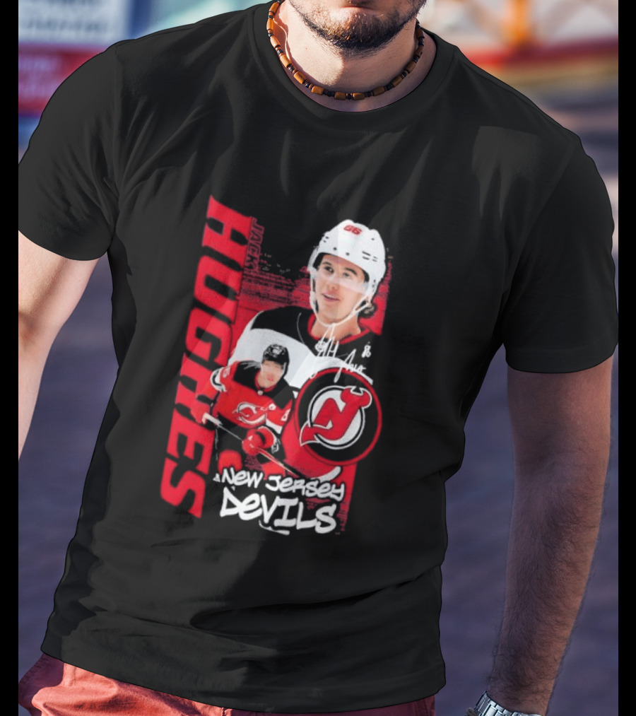 New Jersey Devils Jack Hughes Playmaker Hockey Legend T-Shirt