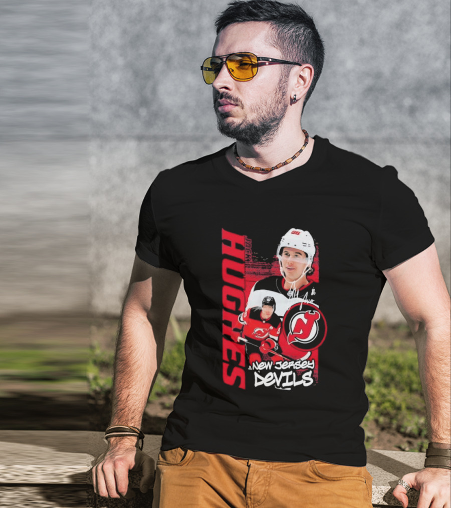 New Jersey Devils Jack Hughes Playmaker Hockey Legend T-Shirt