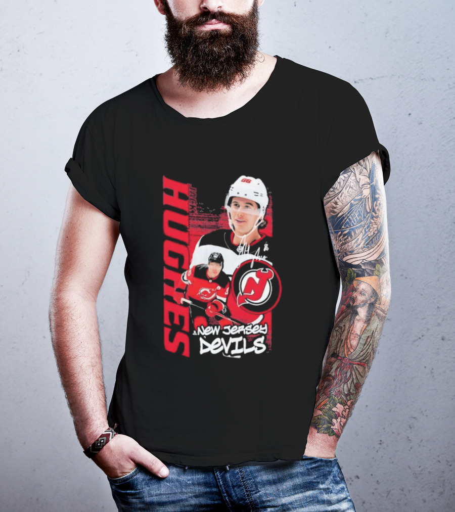 New Jersey Devils Jack Hughes Playmaker Hockey Legend T-Shirt