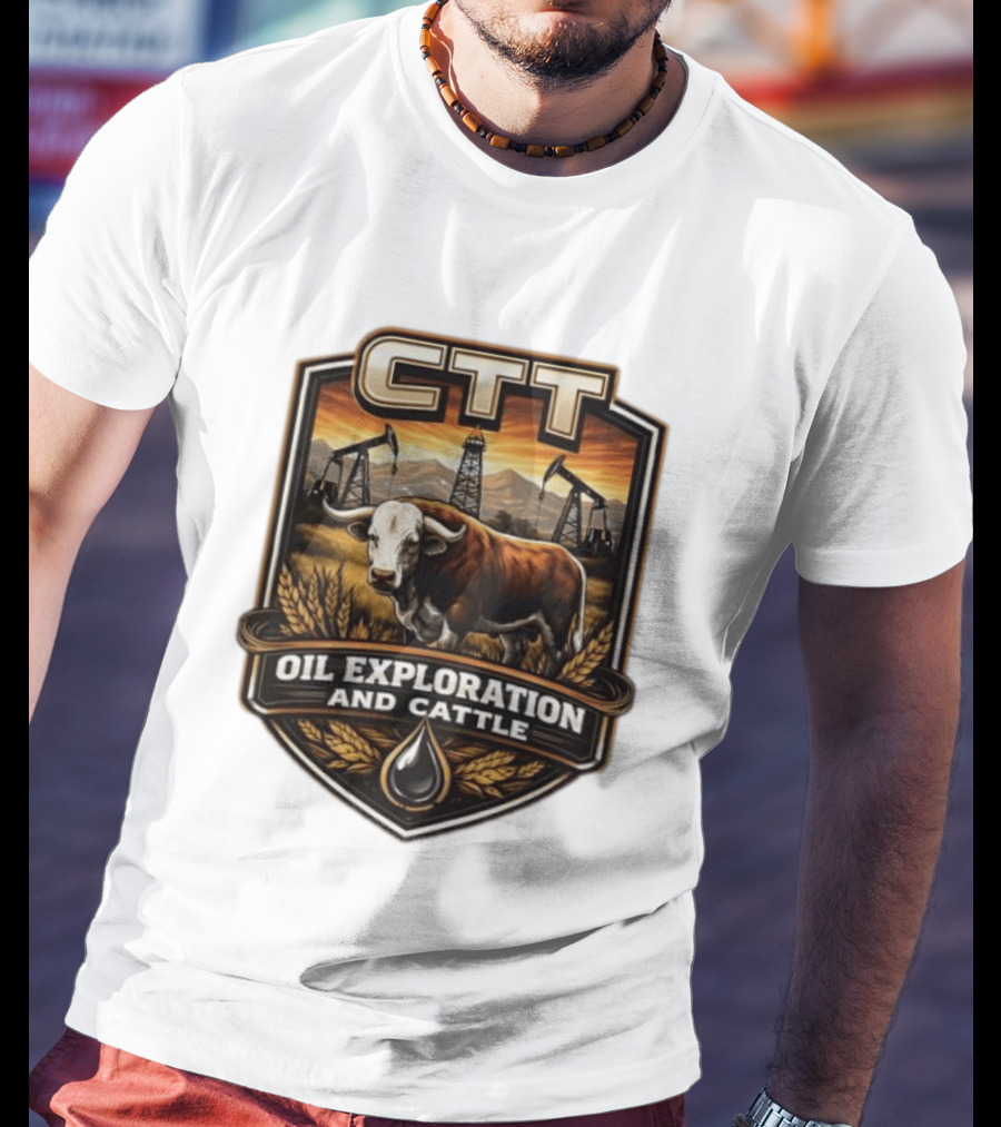 CTT Oil Exploration And Cattle Pumpjack Bull T-Shirt