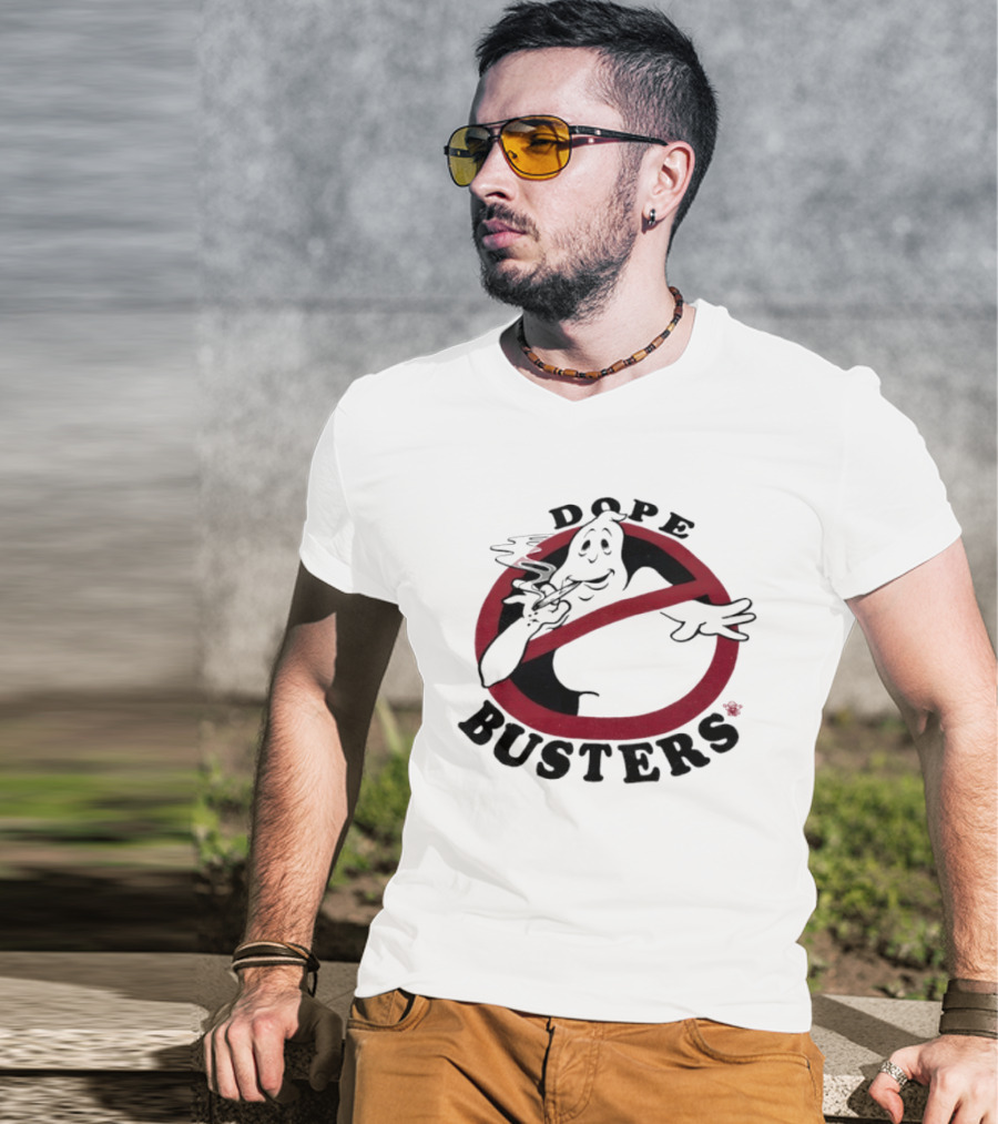 Ghostbusters Dope Busters Smoking Ghost Red Circle T-Shirt