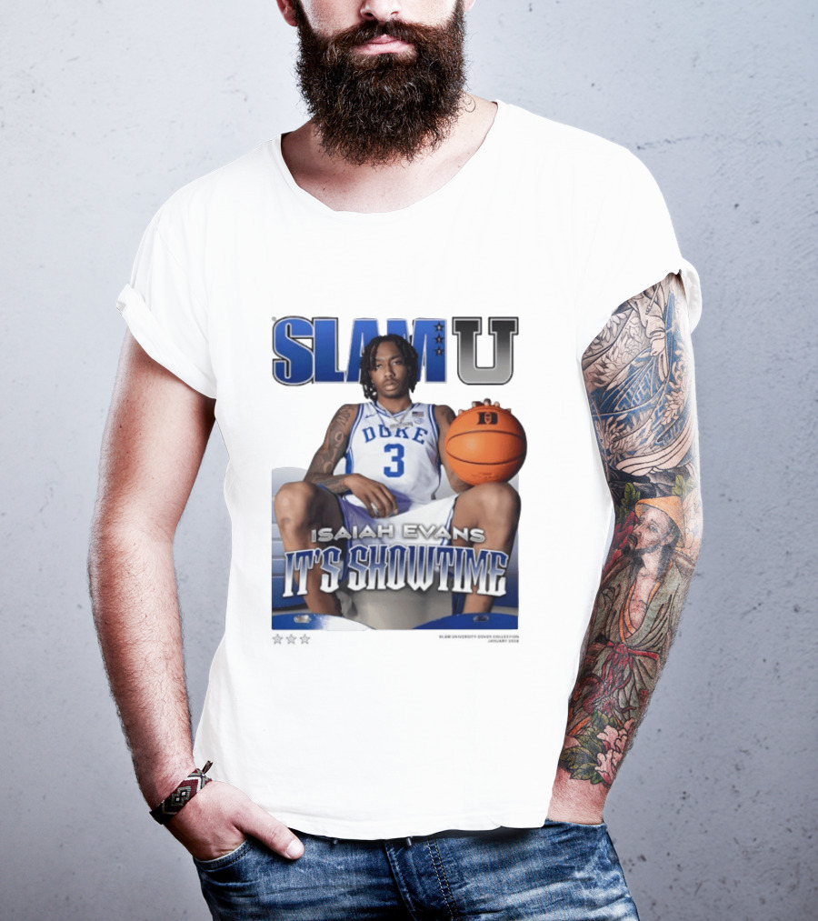 Slam U Isaiah Evans Duke Basketball It's Showtime T-Shirt