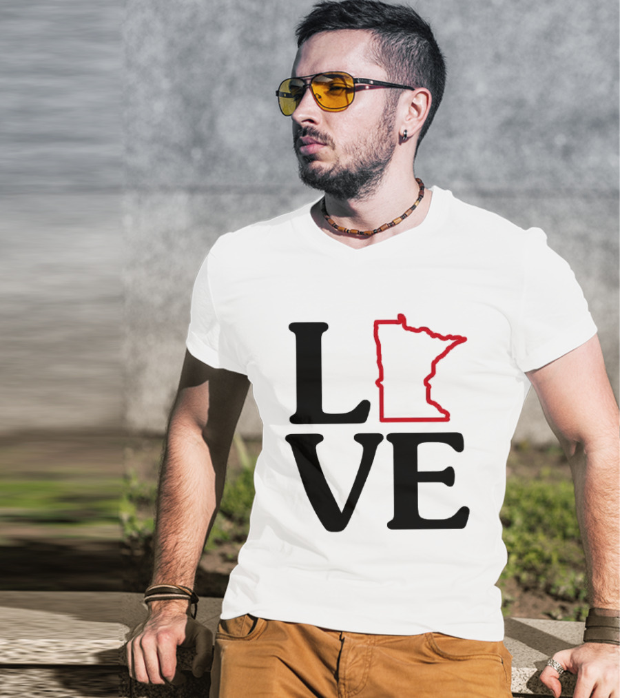 Love Minnesota State Map T-Shirt