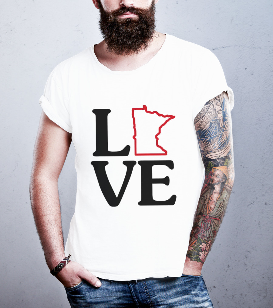 Love Minnesota State Map T-Shirt
