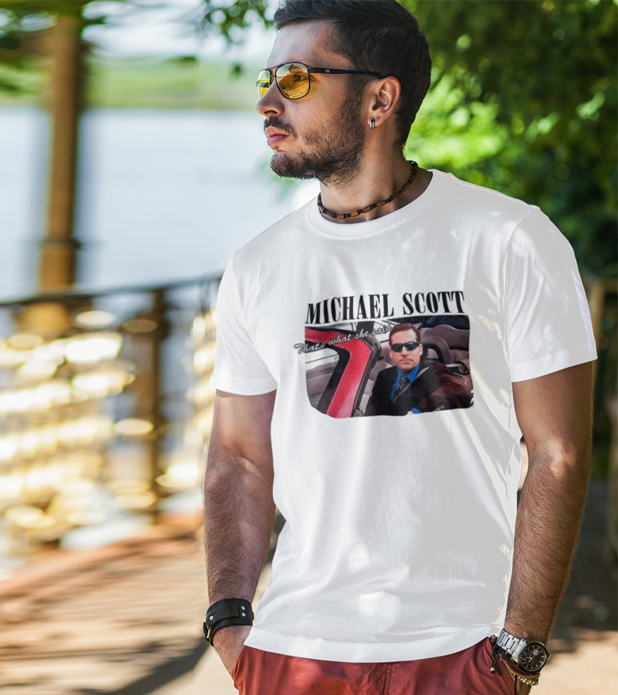 Michael Scott That's What She Said Sunglasses Car Scene T-Shirt