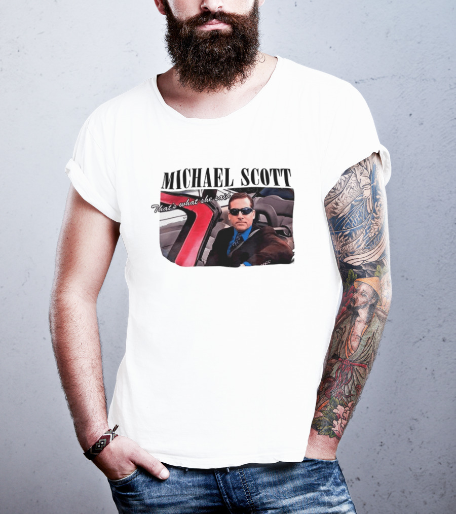 Michael Scott That's What She Said Sunglasses Car Scene T-Shirt