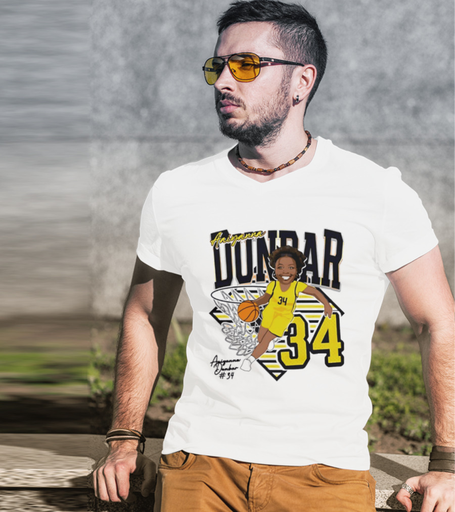 Aaiyanna Dunbar Basketball 34 Michigan Wolverines T-Shirt