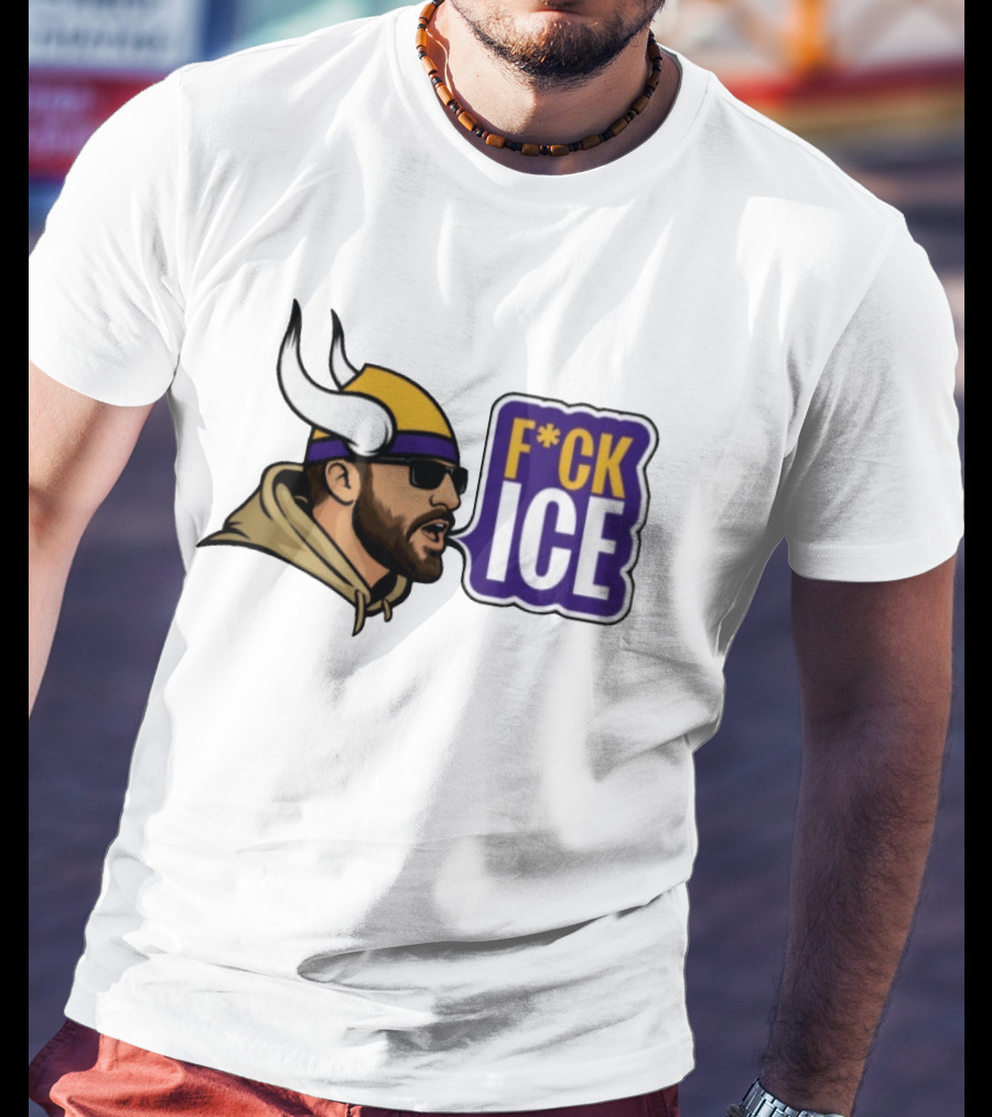 F*CK ICE Viking Horn Helmet Sunglasses T-Shirt