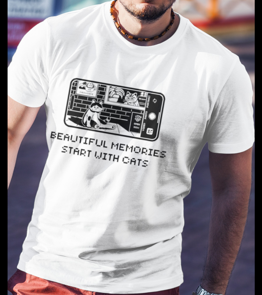 Beautiful Memories Start With Cats In Camera Frame T-Shirt