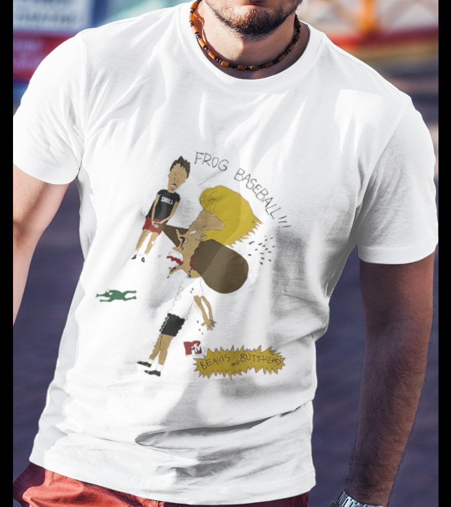 Beavis And Butt Head Frog Baseball T-Shirt