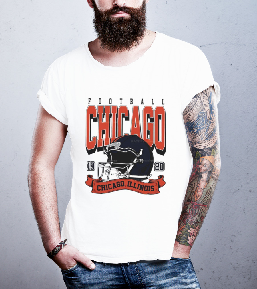 Chicago Football Helmet 1920 Illinois Sports Team T-Shirt