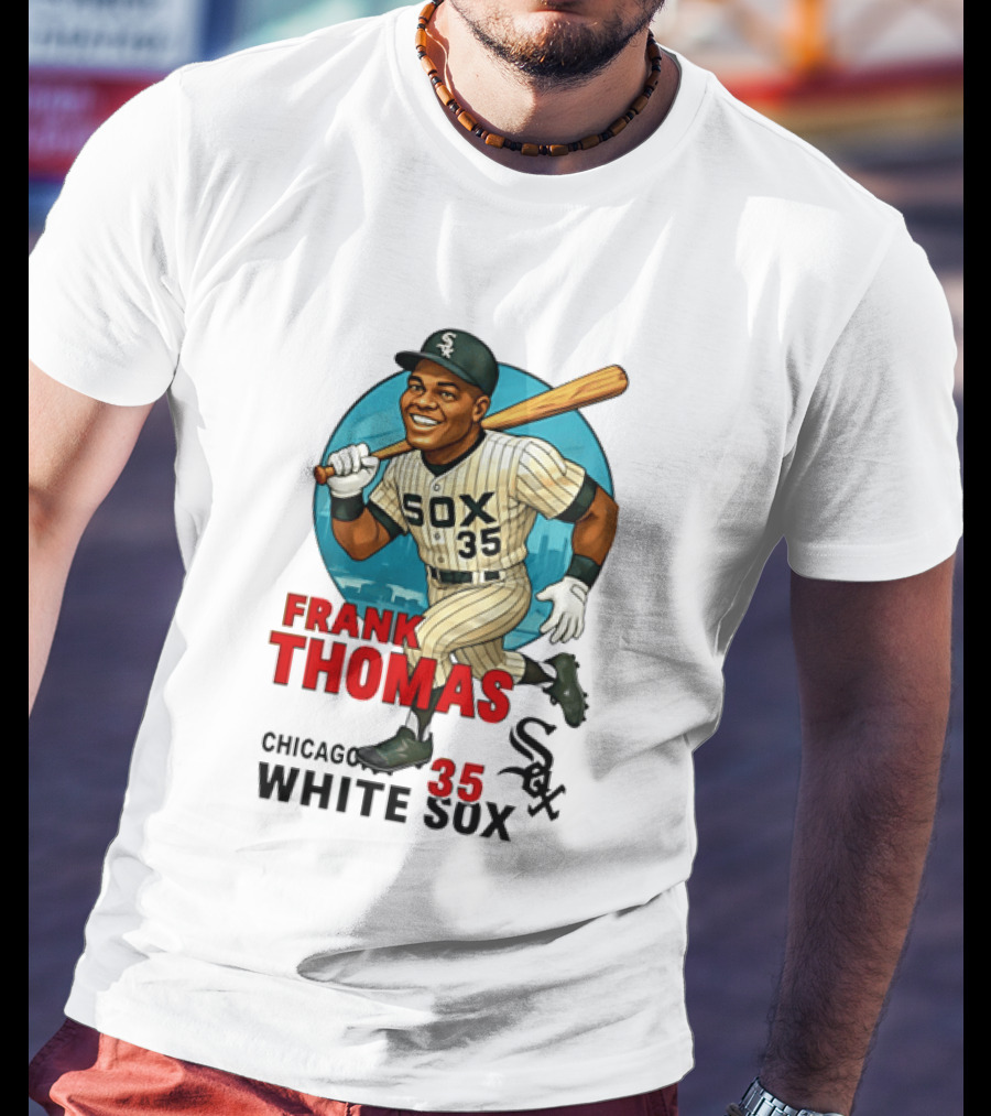 Frank Thomas Chicago White Sox 35 Caricature Sox Legend T-Shirt