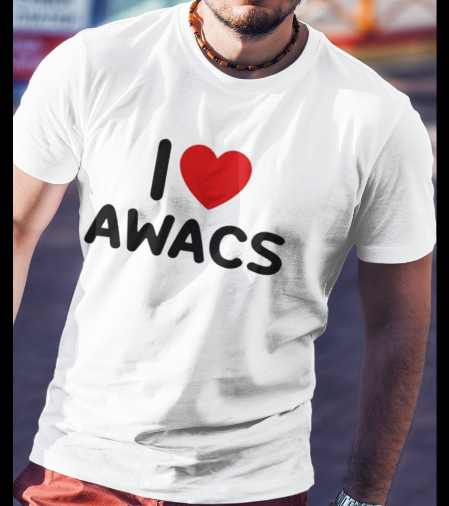 I Love AWACS Heart Symbol Enthusiast Recognition T-Shirt