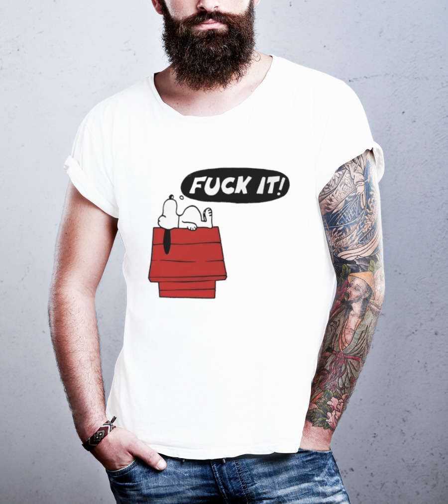 Snoopy Fuck It Relaxing On Doghouse Peanuts Humor T-Shirt