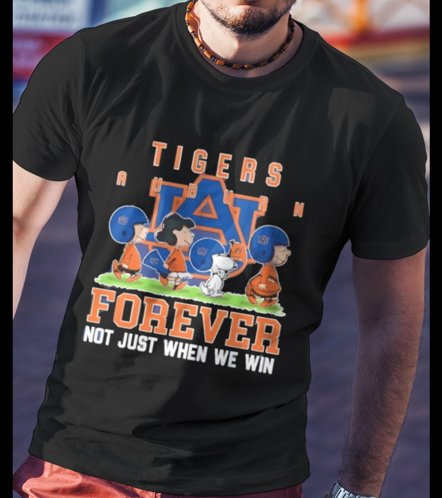 Auburn Tigers Peanuts Characters Forever Not Just When We Win T-Shirt