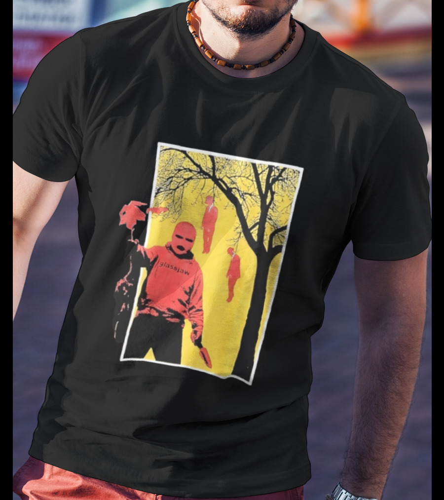 Glassjaw Save Plant A Tree Red Masked Figure With Hanging Figures And Tree T-Shirt