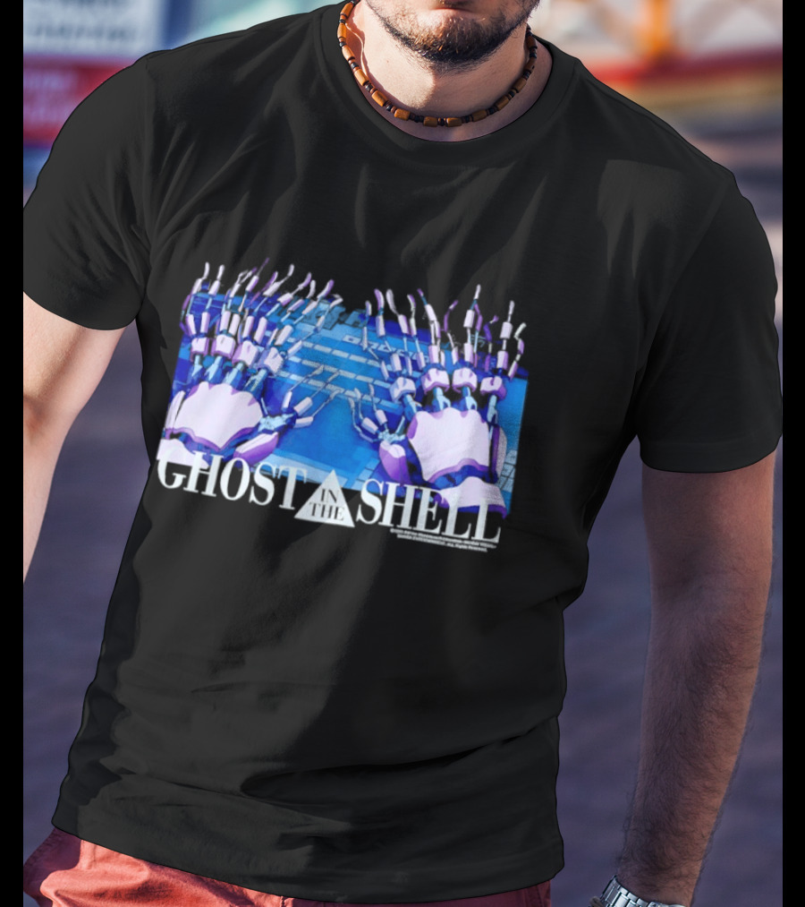 Holographic Robotic Hands Ghost In The Shell 1999 Cyber Tech T-Shirt