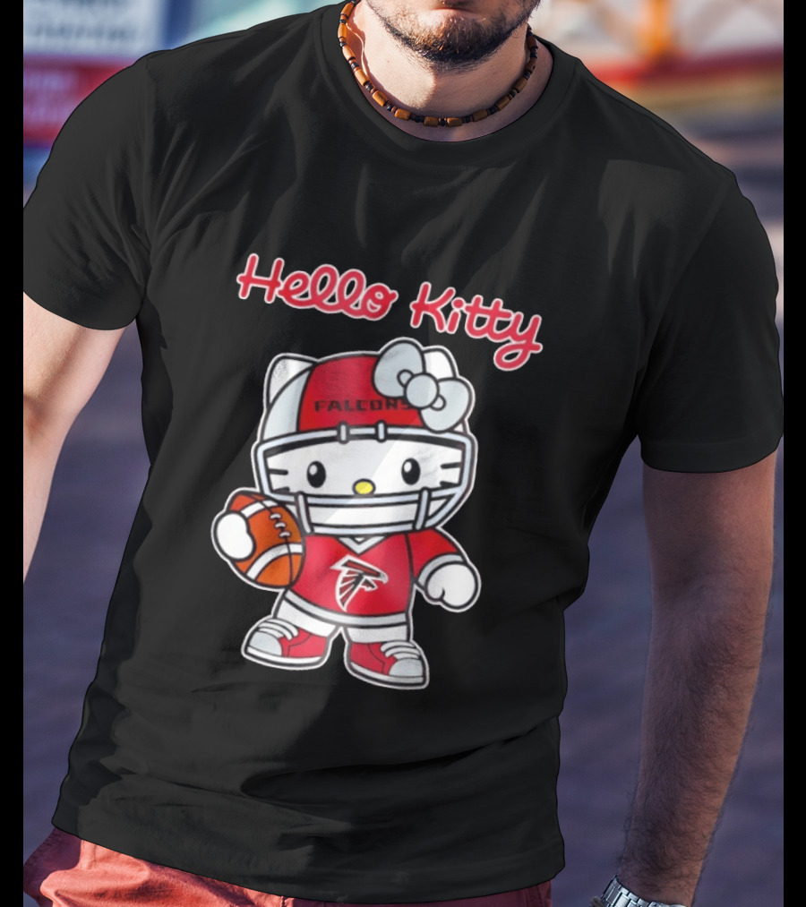 Hello Kitty Atlanta Falcons Football Team Helmet Fan Gear T-Shirt