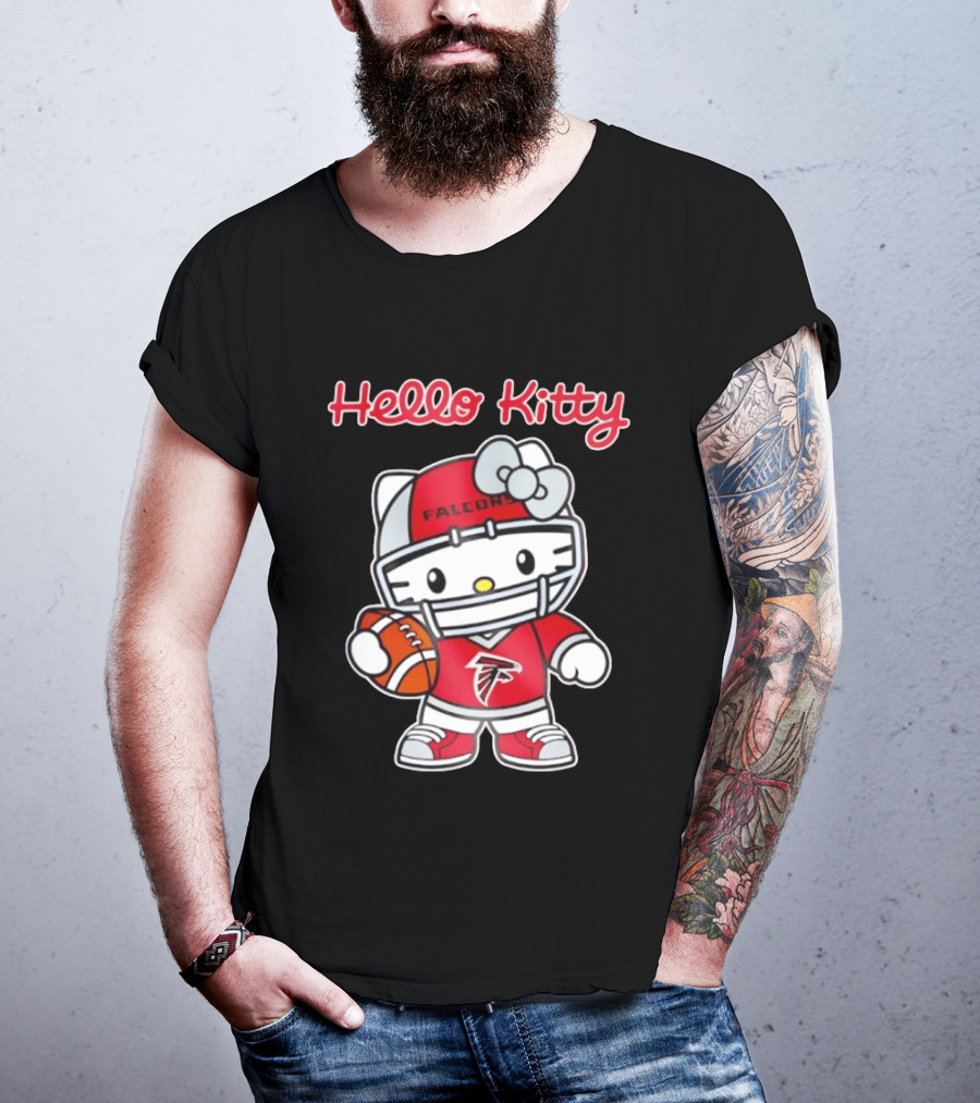 Hello Kitty Atlanta Falcons Football Team Helmet Fan Gear T-Shirt