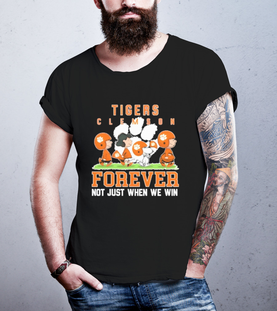 Clemson Tigers Peanuts Characters Forever Not Just When We Win T-Shirt