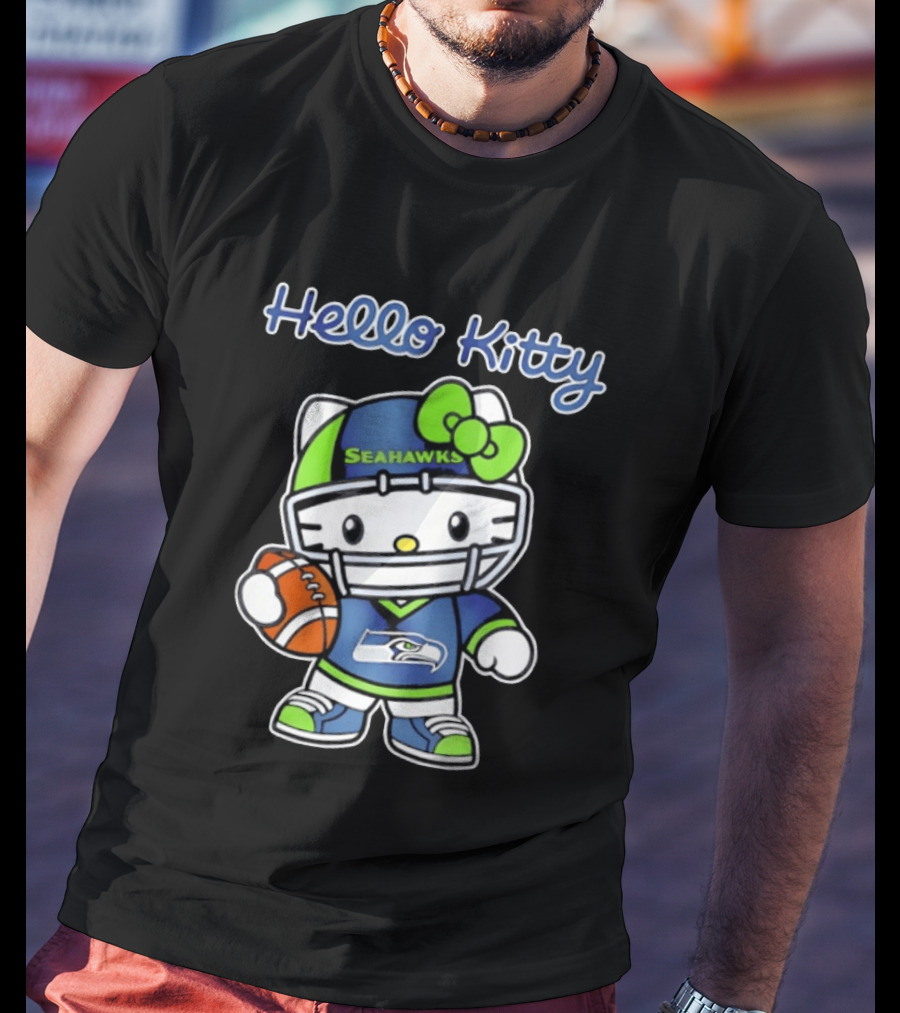 Hello Kitty Seahawks Football Collaboration T-Shirt