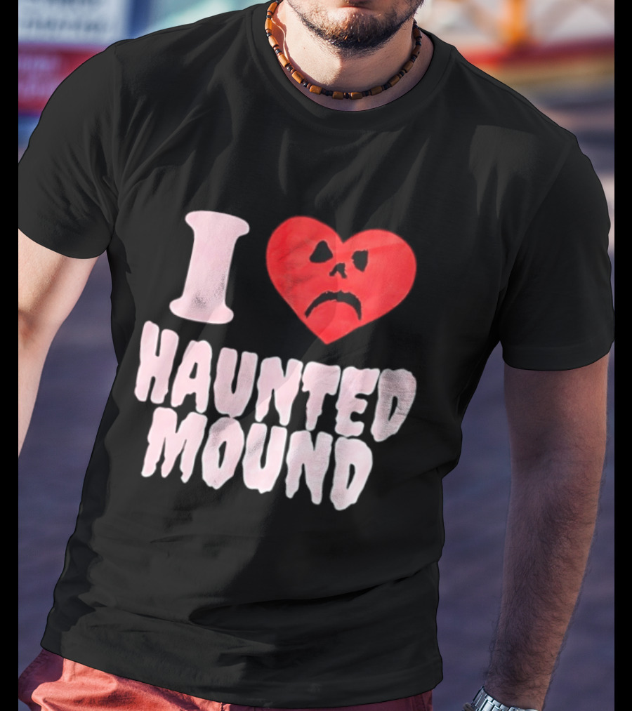 I Love Haunted Mound Heart Face T-Shirt