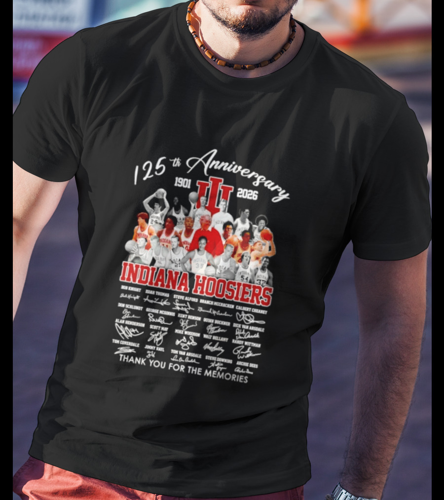 Indiana Hoosiers 125th Anniversary Thank You For The Memories 1898 2023 Signatures T-Shirt