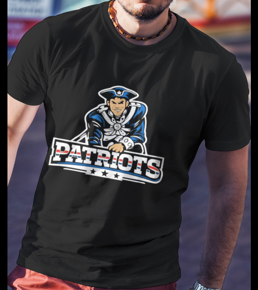 Patriots Game Day Classic Blue Revolutionary Soldier Motif T-Shirt