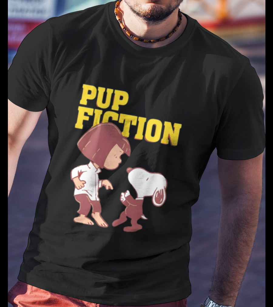 Lucy And Snoopy Pup Fiction Mashup Peanuts Characters T-Shirt