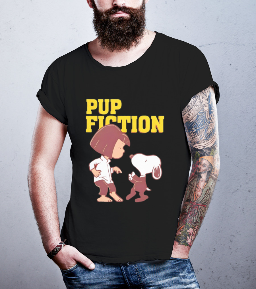 Lucy And Snoopy Pup Fiction Mashup Peanuts Characters T-Shirt
