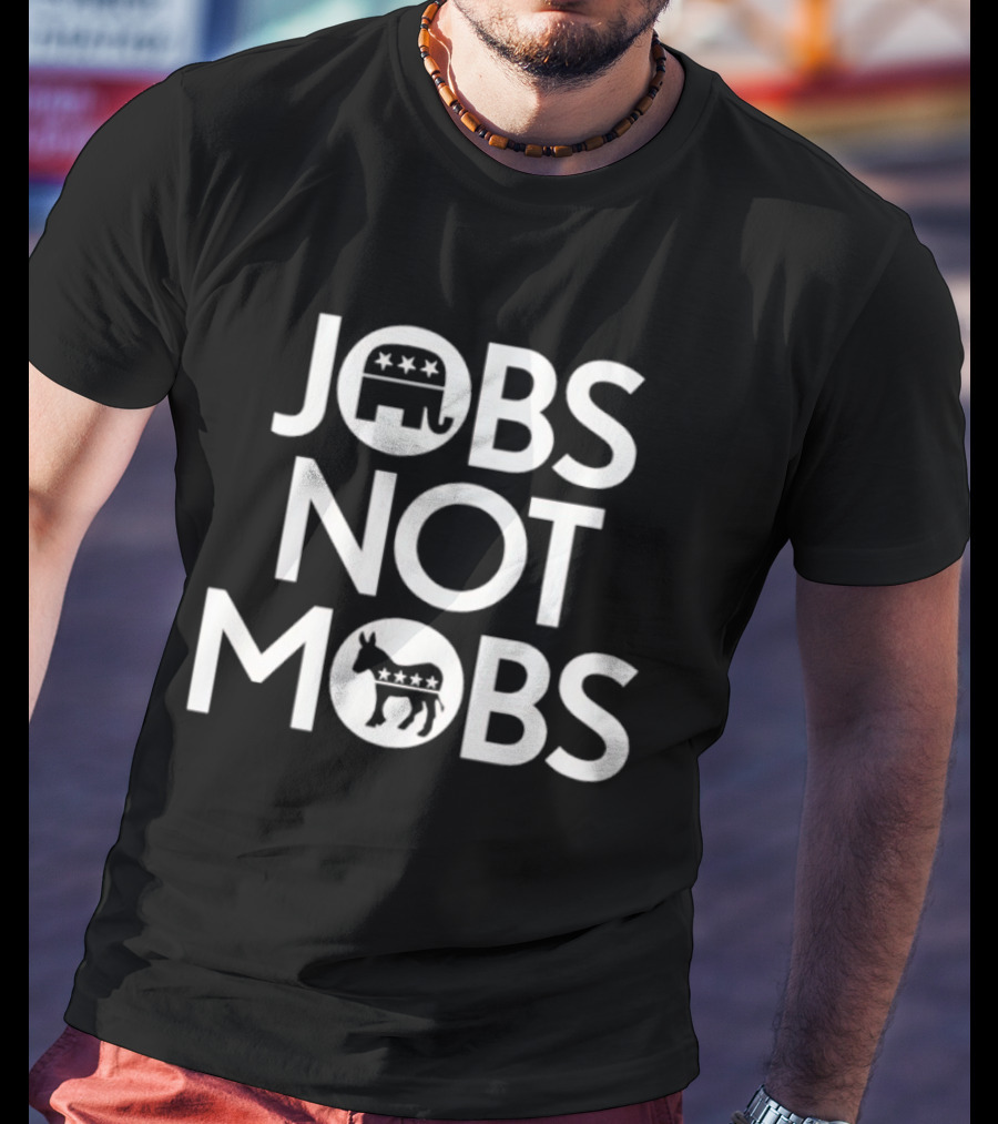Jobs Not Mobs Elephant Donkey Stars T-Shirt