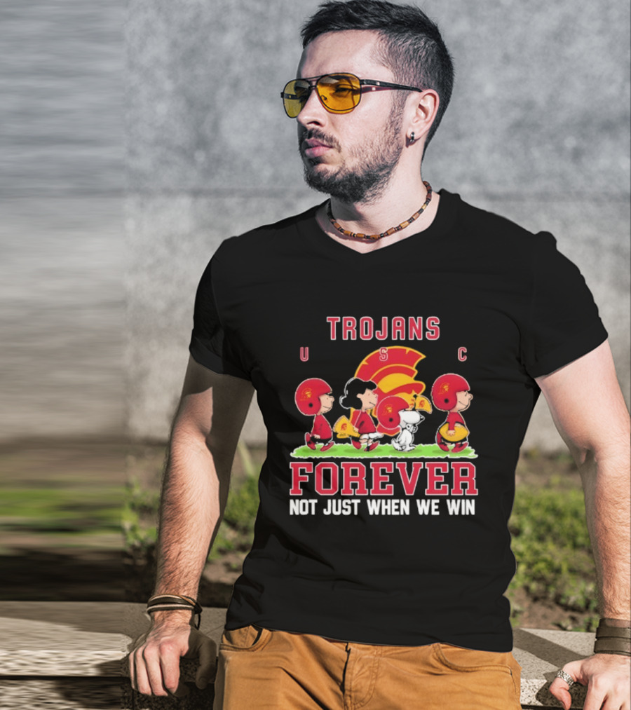 USC Trojans Peanuts Forever Not Just When We Win Charlie Brown Snoopy T-Shirt