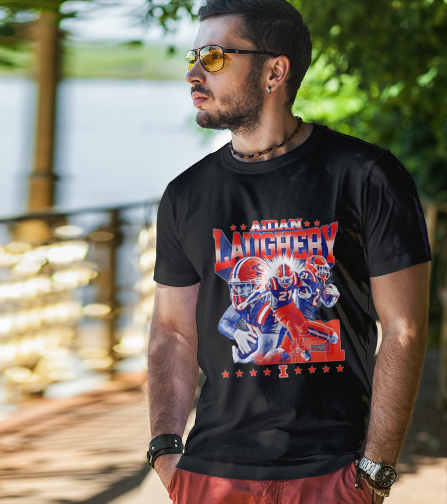Aidan Laughery Illinois Football NCAA Player 21 Collage T-Shirt