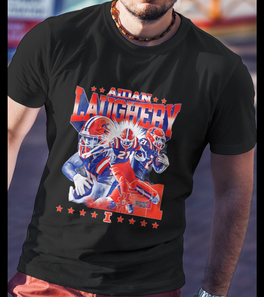 Aidan Laughery Illinois Football NCAA Player 21 Collage T-Shirt