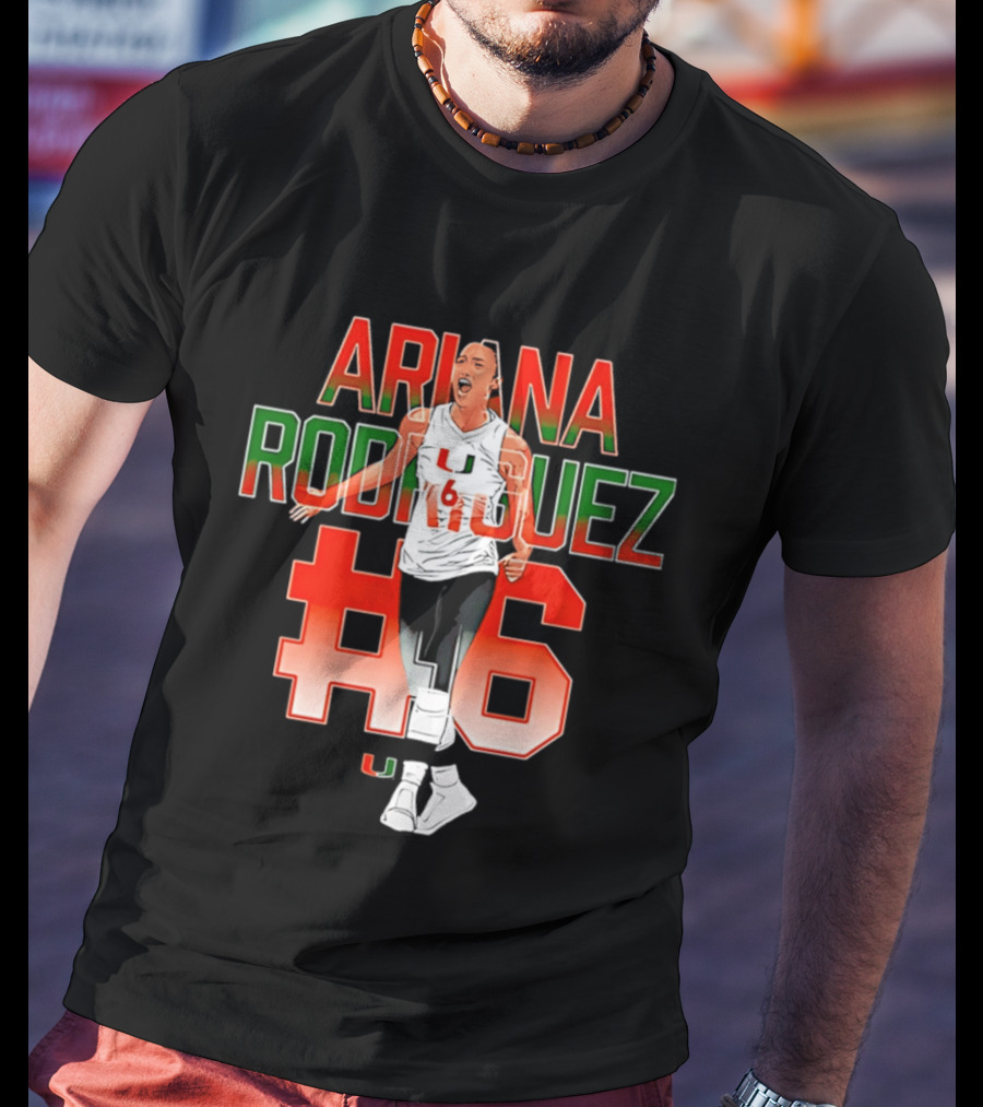 Ariana Rodriguez Miami Volleyball Legends Caricature NCAA #6 T-Shirt